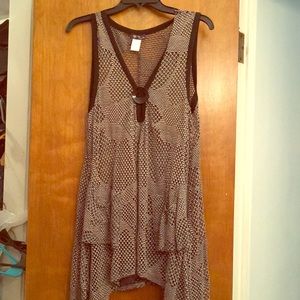 Black and white see through netting dress